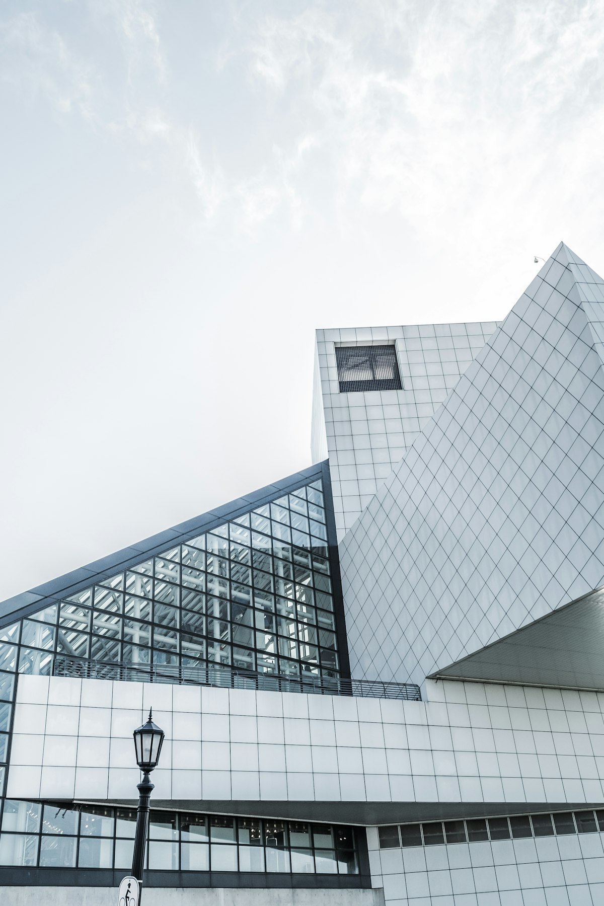 Contemporary glass facade with precise structural rhythm